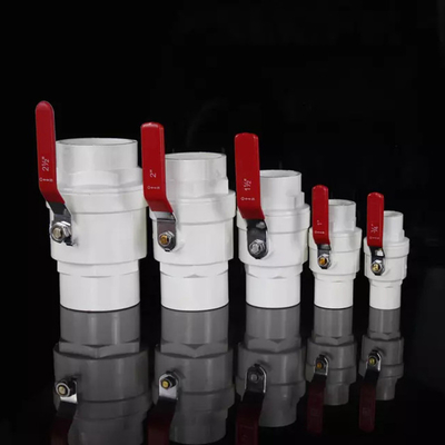 Valvola a sfera a 1,5 pollici d'acciaio grigia del PVC della valvola a sfera UPVC della maniglia 2pc
