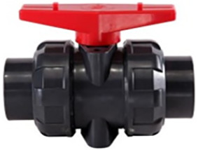 Valvola a sfera idrofoba scura del PVC di Gray Chemical Plastic Ball Valve 1