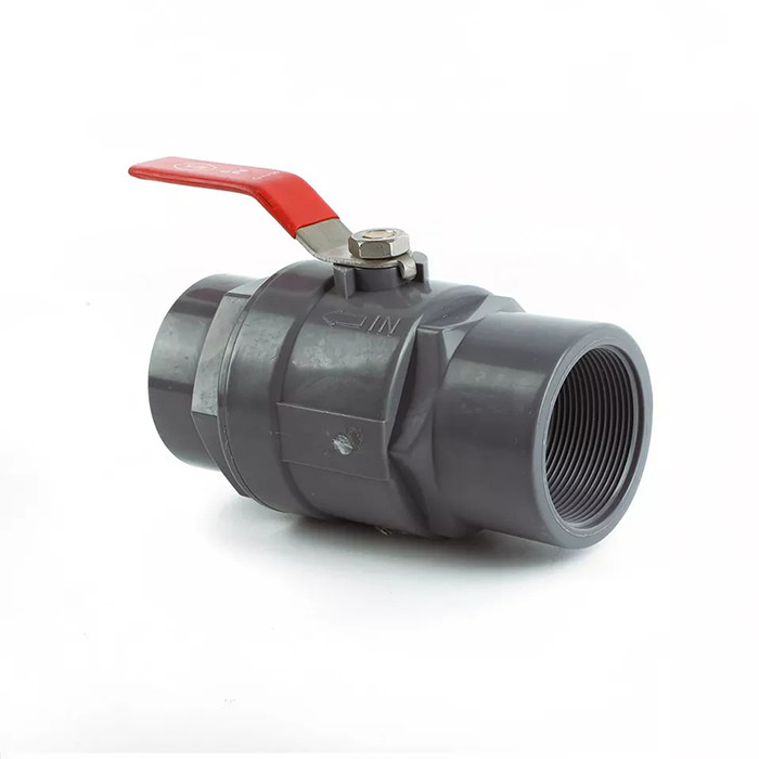 PVC nero 1.6MPa plastica della valvola a sfera di 2 pezzi con la maniglia di acciaio inossidabile
