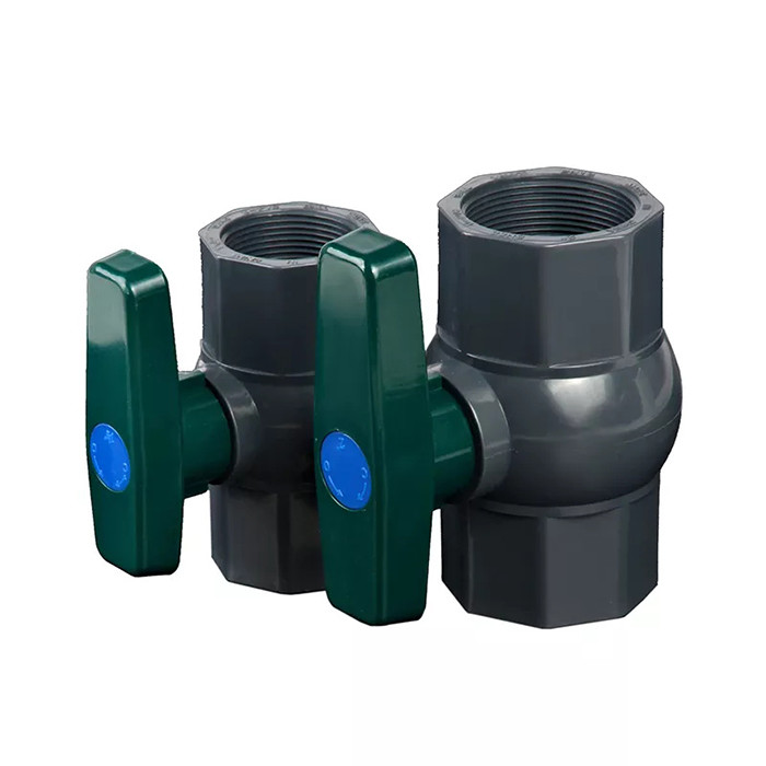 Valvola a sfera di plastica a 2 pollici del nero ottagonale della valvola a sfera del ODM UPVC