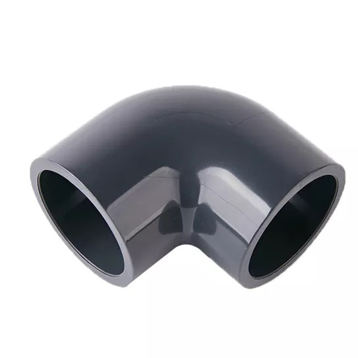 PVC nero PN25 accessori per tubi di plastica del gomito da 90 gradi 20mm-110mm