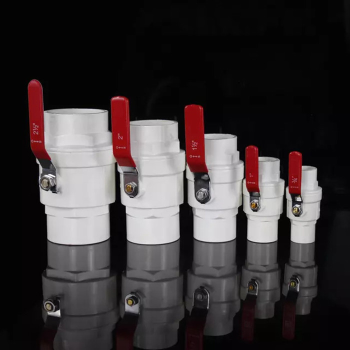 Valvola a sfera a 1,5 pollici d'acciaio grigia del PVC della valvola a sfera UPVC della maniglia 2pc